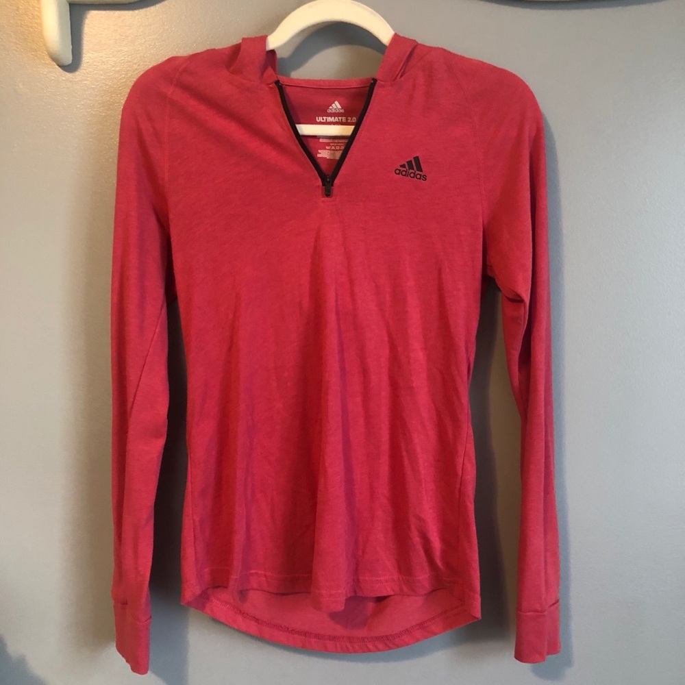 Adidas Dark Pink Light - Weight Athletic Hoodie